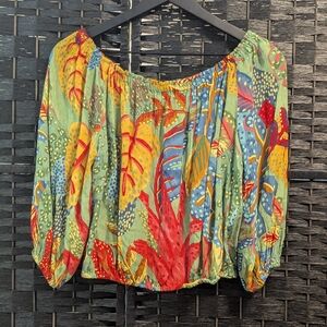 Christian Seriano Colorful Off-Shoulder Women's Top SMALL Excel Used Cond Tropic